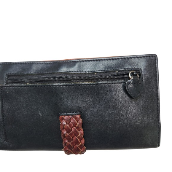 Vintage Brighton Wallet/Clutch Bi-fold, Brown and Black with Heart Clasp - Picture 9 of 9